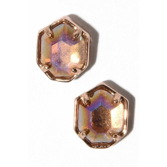 Kendra Scott Iridescent Peach Rose Gold Earrings
